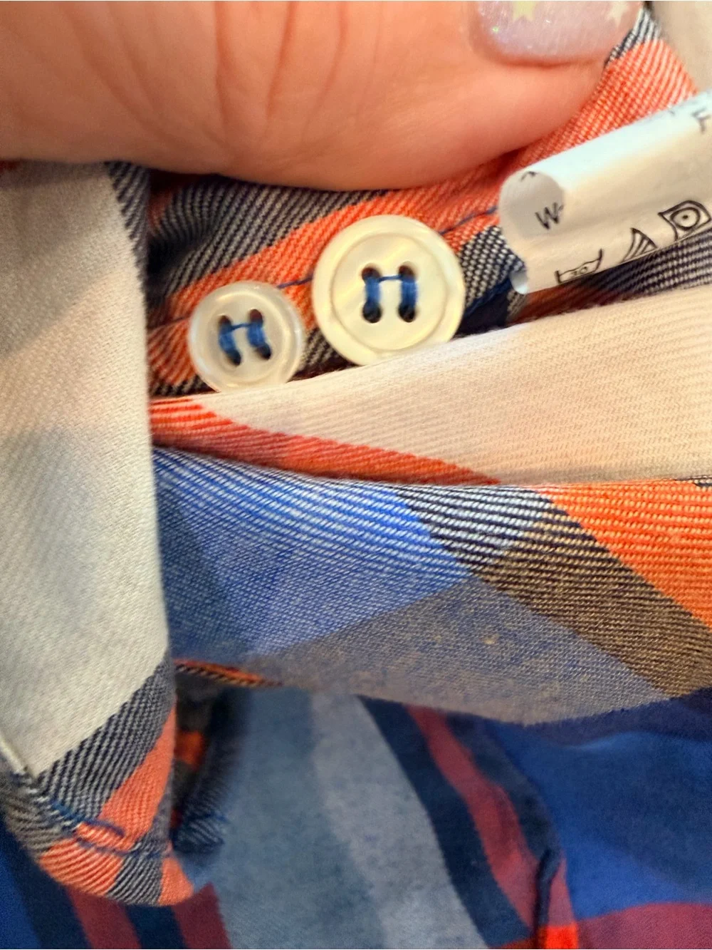 J.Crew Perfect Fit Blue Orange Plaid Cotton Button Down Shirt Medium